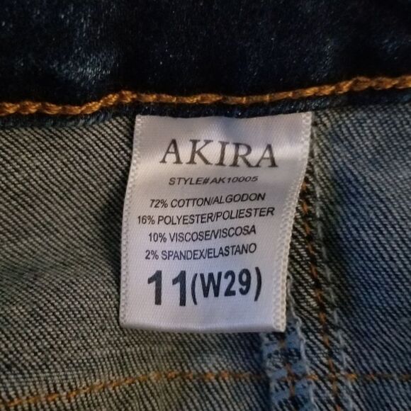 NWOT~Akira Front Tie Accent Boot Cut Denim Jeans Juniors Sz 11 - Picture 5 of 5